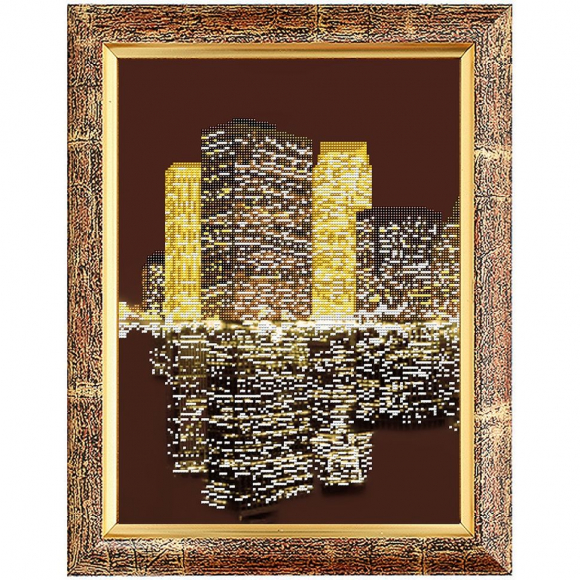 Рисунок на ткани СЛАВЯНОЧКА арт. М-004 Ночной город ч1 28х38 см