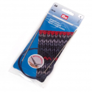 212104 PRYM Спицы круговые для вязания с гибкой фиолетовой леской 2мм 80см латунь уп.1шт