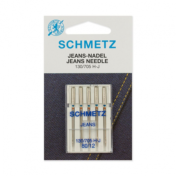 Иглы для бытовых швейных машин Schmetz для джинсы 130/705H-J №80, уп.5 игл