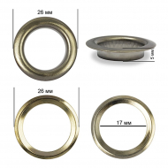 Люверсы сталь TBY.2094 №31 (? 17мм, h 5мм) цв. никель черный уп. 100шт