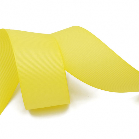 Лента Ideal репсовая в рубчик шир.38мм цв. 640 желтый уп.27,42м