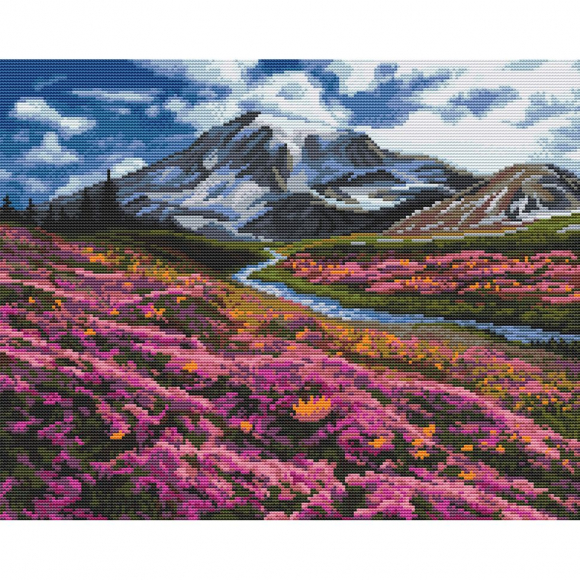 166082_Картина стразами "Весна в горах"