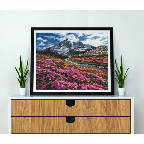 166082_Картина стразами "Весна в горах"