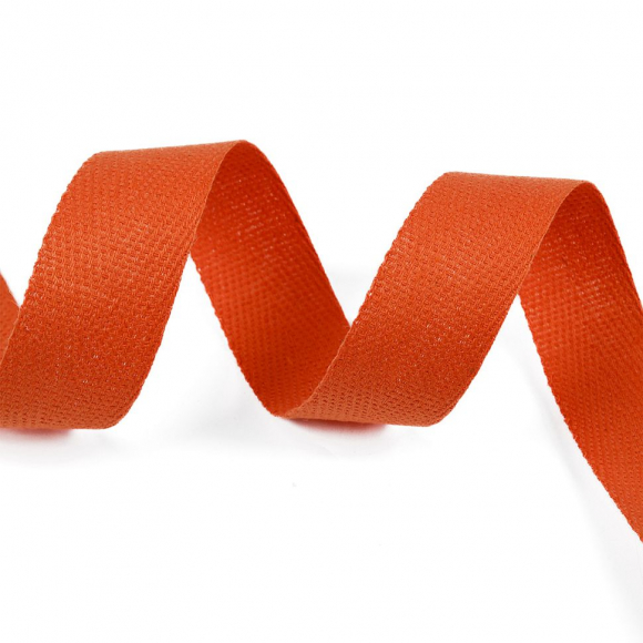 Тесьма киперная 22 мм хлопок 1,8г/см арт.12.2С-257К.22.023 цв.оранжевый уп.50м