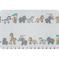 Ткань для пэчворка PEPPY Smd Embrace (марлевка) 110 г/м? 100% хлопок цв.animal parade opal уп.100х125 см