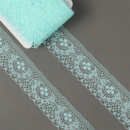 Кружево-трикотаж KRUZHEVO арт.TBY 1660 шир.40мм цв.08 мятный уп.27,4м