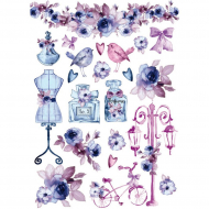 103807_Бумага рисовая мини - формат "Акварельный манекен и аксессуары"