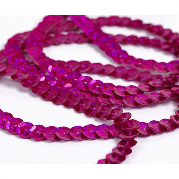 Пайетки на нитях 6мм Laser Bright арт.TBY-FLKU06-LB цв.50108 насыщенный красный уп.91.44м