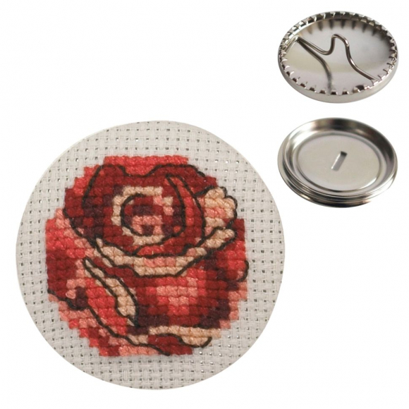 57336_Набор для вышивания пуговицы "Роза"