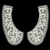 Воротники гипюр KRUZHEVO арт.TBY.HX-02 17,5х8см уп.5 пар цв.02 молочный