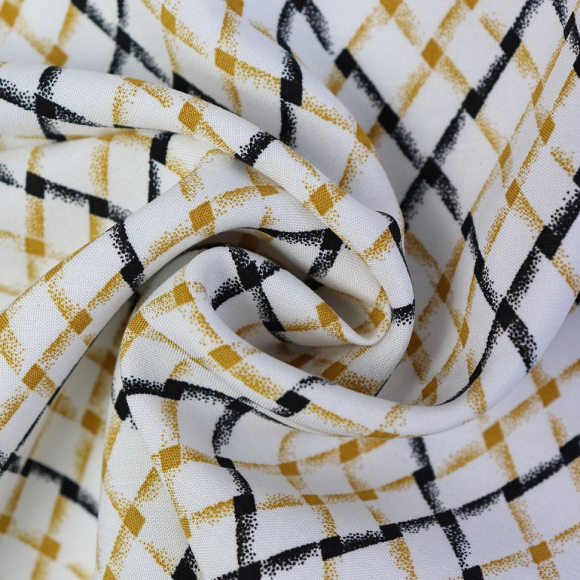 Ткань Штапель 105 г/м? 100% вискоза шир.150 см арт.Р.21067.02 цв.02 молочный уп.25м