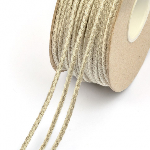 Шнур круглый х/б 04мм 08С2417 рис.5540 цв.071 льняной уп.50м