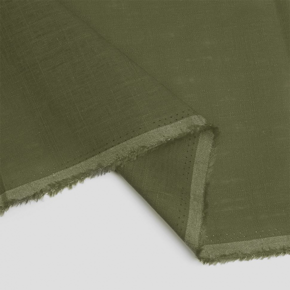 Ткань льняная 190 г/м? лен 40%, вискоза 60% шир.140 см арт.TBY.Li.1002.30 цв.30 полынь уп.1м