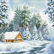 Набор Паутинка для изготовления картины со стразами арт.М416 Зимушка 45х34 см