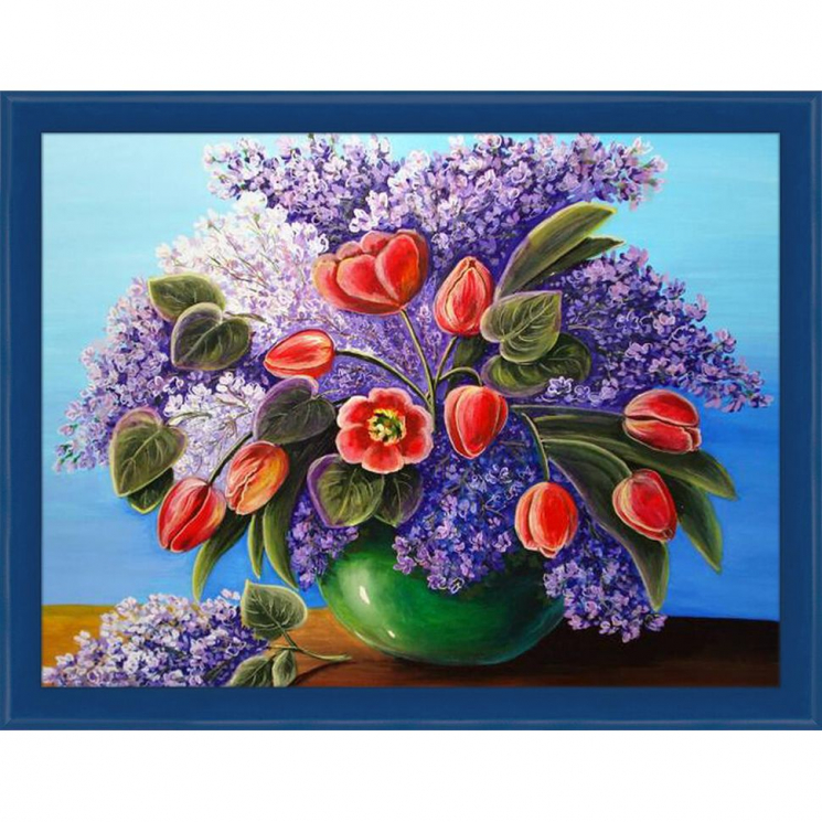Набор для изготовления картин АЛМАЗНАЯ ЖИВОПИСЬ арт.АЖ.1314 Букет сирени 40х30 см