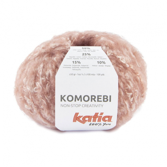 Пряжа Komorebi, 50% шерсть, 25% хлопок, 15% полиамид, 10% мохер, 50 г, 100 м