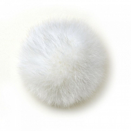 Помпон TBY натуральный арт.PNP022 Песец 10см цв.белый