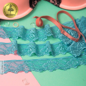 Кружево-стрейч KRUZHEVO арт.TBY.L839 шир.35мм цв.09 бирюзовый уп.50м