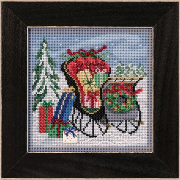 Набор для вышивания бисером MILL HILL Новогодняя почта 13,33х13,33 см