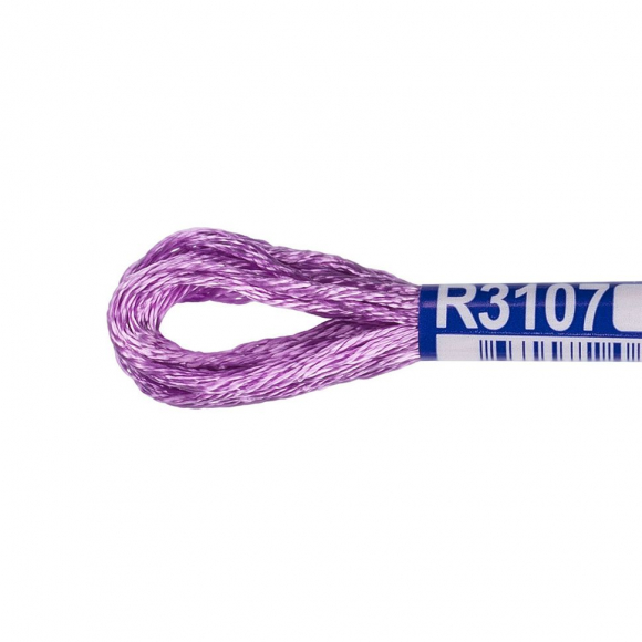 Нитки для вышивания Gamma мулине 100% вискоза 12 x 8 м цв.R3107 сиреневый