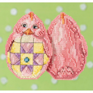 Набор для вышивания MILL HILL Розовый цыпленок Jim Shore 6х9 см