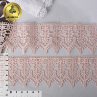 Кружево гипюр KRUZHEVO арт.TR.4G8596A шир.65мм цв.05 розовая пудра уп.9м