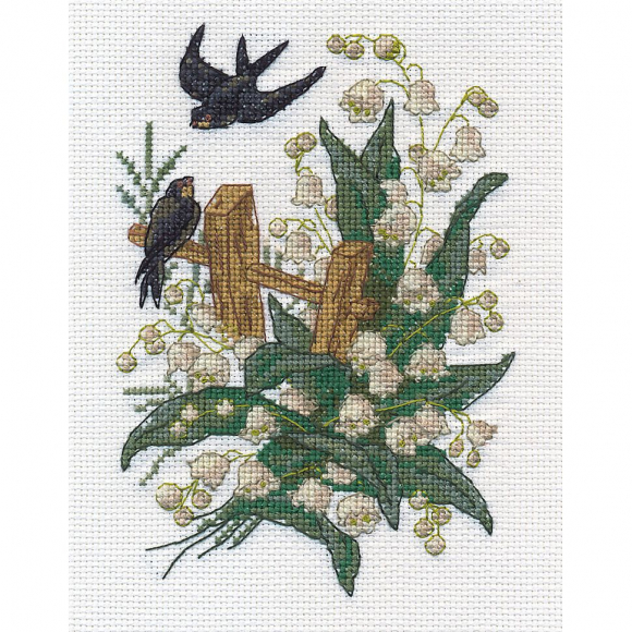 Набор для вышивания PANNA арт. OT-1362 Ласточки 9,5х14,5 см