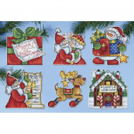 Набор для вышивания елочных украшений DESIGN WORKS арт.1692 Мастерская Санты 9х10 см Набор для вышивания елочных украшений DESIGN WORKS арт.1692 Мастерская Санты 9х10 см
