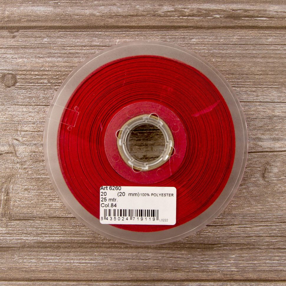19720_Косая бейка атласная 20 мм, 25 м, цвет 84, вишневый