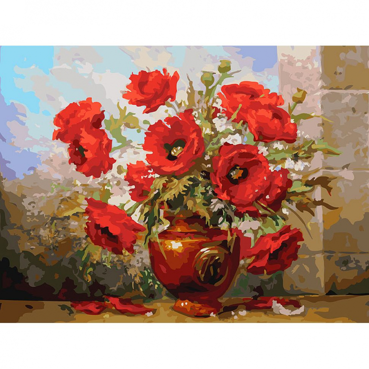Картины по номерам Белоснежка арт.БЛ.145-AS Маки 30x40 см