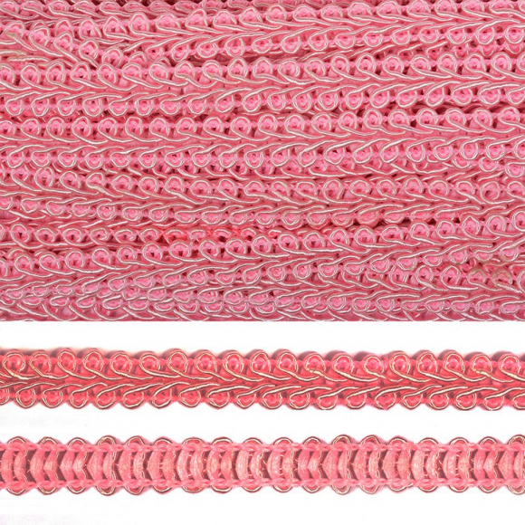 Тесьма TBY Шанель плетеная шир.8мм 0384-0016 цв.129 коралловый уп.18,28м