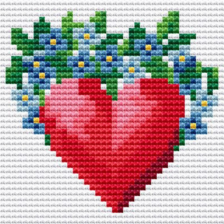 Алмазная мозаика Ah5296 Сердечко 10х10