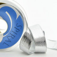 20259_Лента металлик SAFISA, 38 мм, 25 м, цвет 102(02), серебро