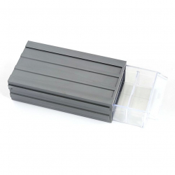Контейнер для мелочей пластмассовый (11х20х6см) цв. серый