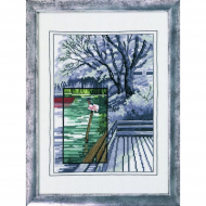 Набор для вышивания PERMIN арт.92-7309 Птичка у берега 35х25 см