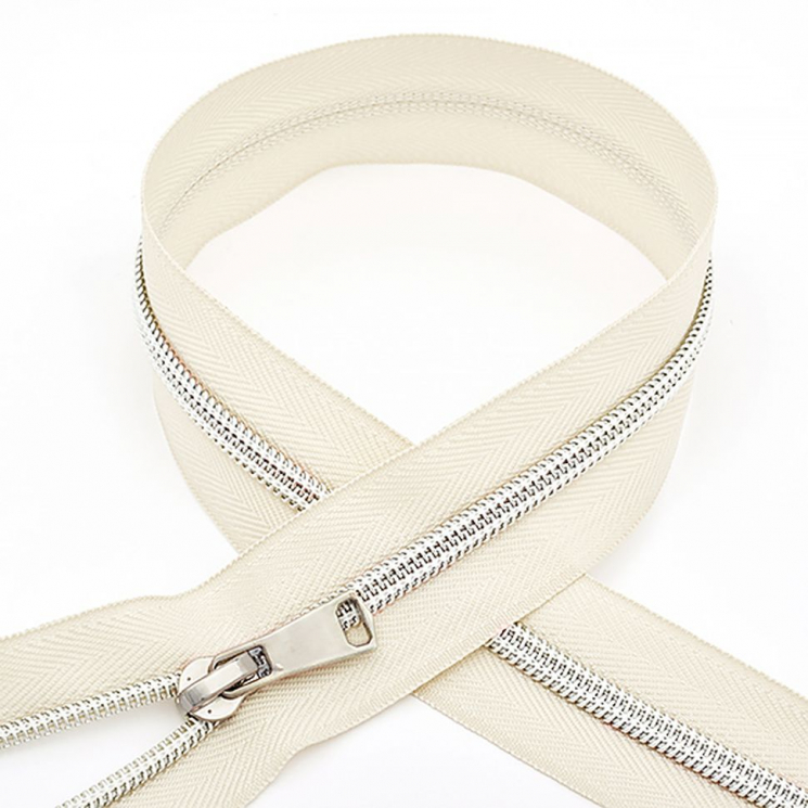 Молния MaxZipper спираль №5 декор. 80см цв.F103 молочный уп.50шт