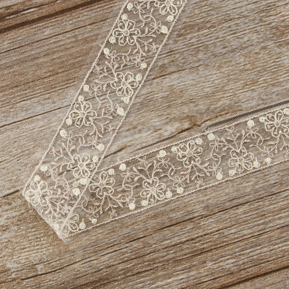 185687_Кружево-вышивка на тюле, 20 мм