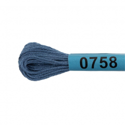 Нитки для вышивания Gamma мулине (0207-0819) 100% хлопок 24 x 8 м цв.0758 серо-синий