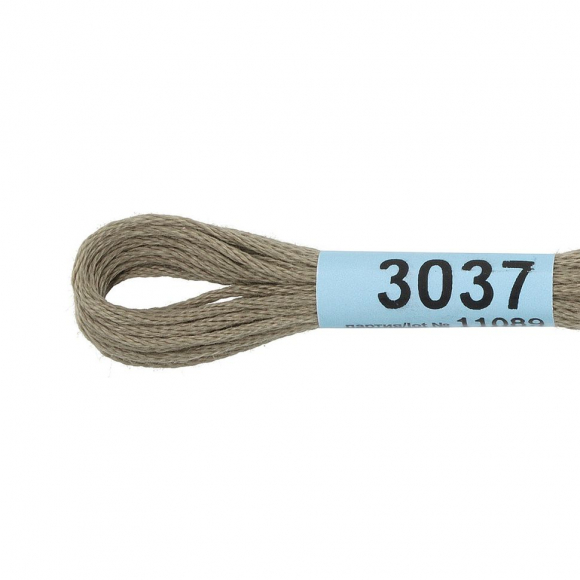 Нитки для вышивания Gamma мулине (0820-3070) 100% хлопок 24 x 8 м цв.3037 хаки