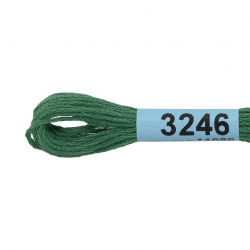 Нитки для вышивания Gamma мулине (3173-6115) 100% хлопок 24 x 8 м цв.3246 зеленый