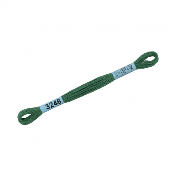 Нитки для вышивания Gamma мулине (3173-6115) 100% хлопок 24 x 8 м цв.3246 зеленый