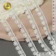 Кружево гипюр KRUZHEVO арт.TR.1062 шир.16мм цв.02 молочный, уп.9м