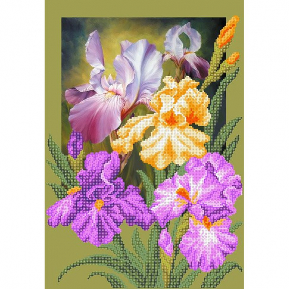 Рисунок на шелке МАТРЕНИН ПОСАД арт.37х49 - 4020 Ирисы