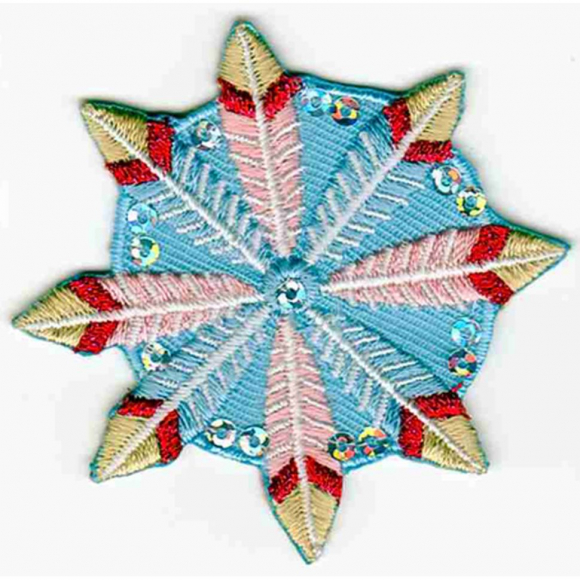 Термоаппликация HKM "Button aus Federn hellblau rosa"