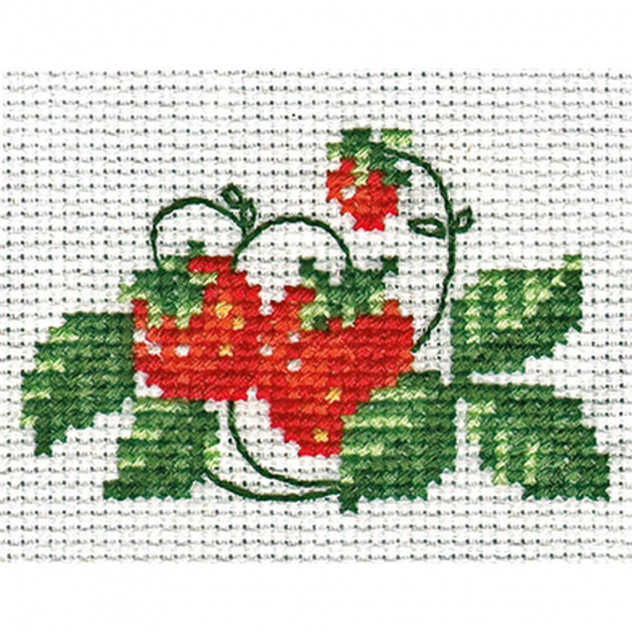 Набор для вышивания KLART арт. 0-023 Клубничка 8,5х5,5 см