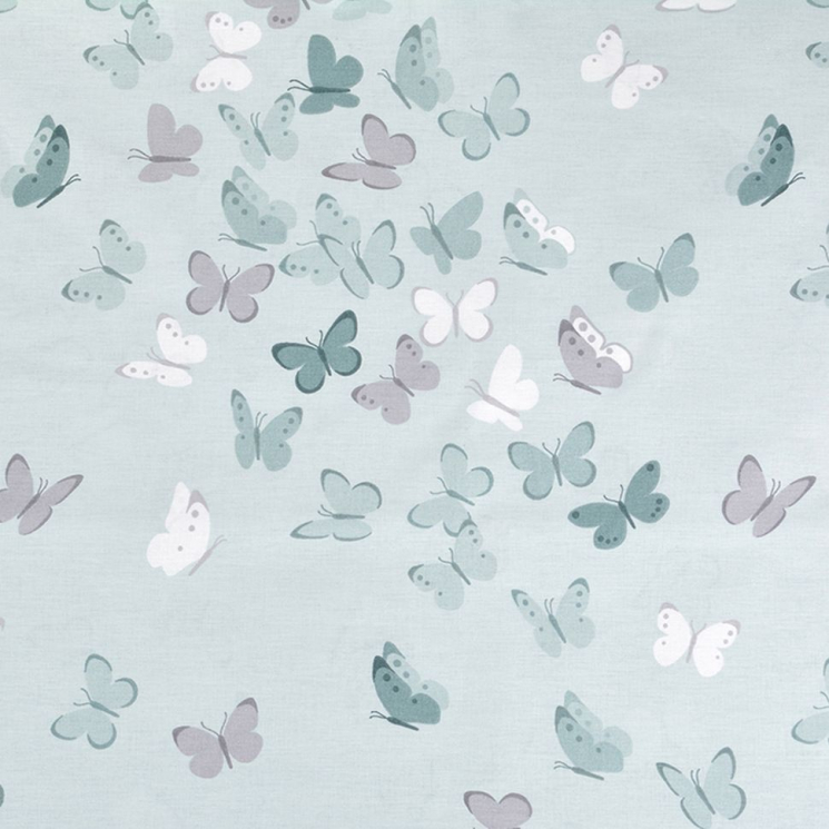Ткань ранфорс Бабочки, арт.WH 9947-v17, 130г/м?,100% хлопок, шир.240см, цв.мята/т.мята, уп.10м