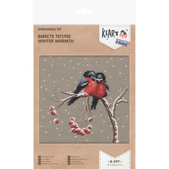 Набор для вышивания KLART арт. 8-297 Вместе теплее 18х18 см