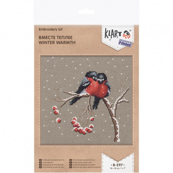 Набор для вышивания KLART арт. 8-297 Вместе теплее 18х18 см