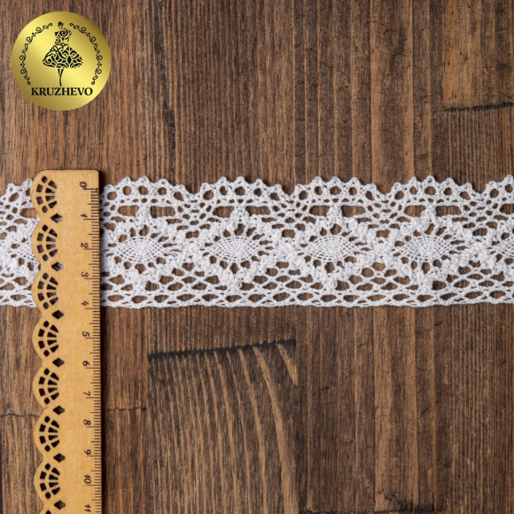 Тесьма вязаная KRUZHEVO 45мм TBY-2335A цв.1 белый уп.10м Тесьма вязаная KRUZHEVO 45мм TBY-2335A цв.1 белый уп.10м