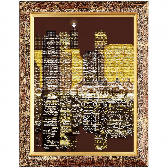 Рисунок на ткани СЛАВЯНОЧКА арт. М-004 Ночной город ч2 28х38 см